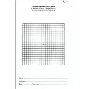 Eye Chart - 8.5" x 5.5", Amsler Grid Recording Pad