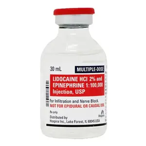 Lidocaine w/epi Injection 2% 30mL 25/pk Vial NDC 00409318202