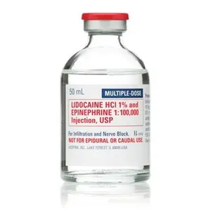 Lidocaine w/epi Injection 1% 50mL 25/pk Vial NDC 00409317803