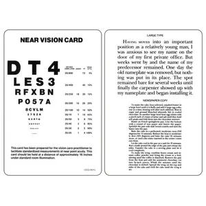 Sentence and Letter Test Card - Near 4 To 72 Type
