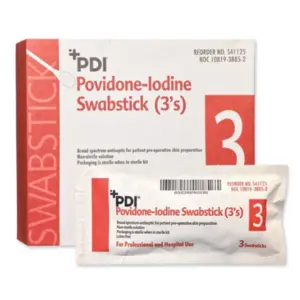 3 Pack 4 Povidone-Iodine Swabsticks - PDI