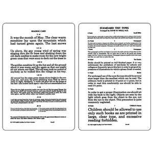 Sentence Test Card - Near 4 To 18 Type