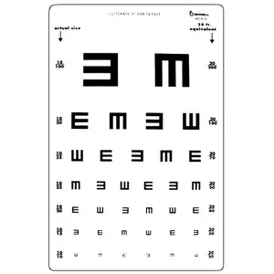 Tumbling "E" Chart - 10 Foot, 9" x 14"