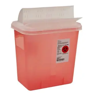 2 Gallon Translucent Red Container - Locking Horizontal Lid