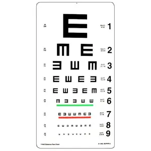 Tumbling "E" Chart - 20 Foot, 11" x 22.5"