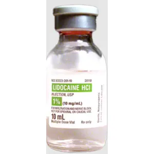 Lidocaine Injection 1% 10mL 25/pk Vial NDC 63323020110