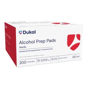Alcohol Prep Pads 200/bx Med Sterile Dukal 853